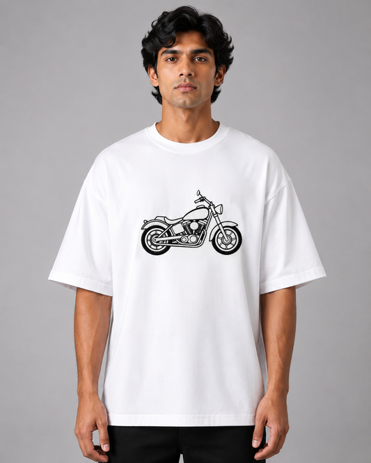 Cruiser Patch Embroidered Oversized T-Shirt | White