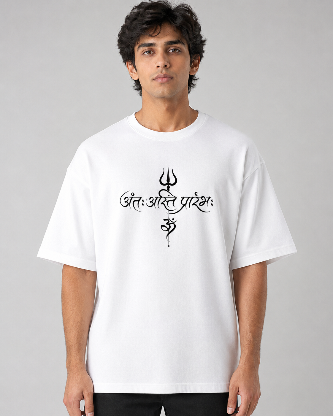 Ant Asti Prarambh Embroidered Oversized T-Shirt | White